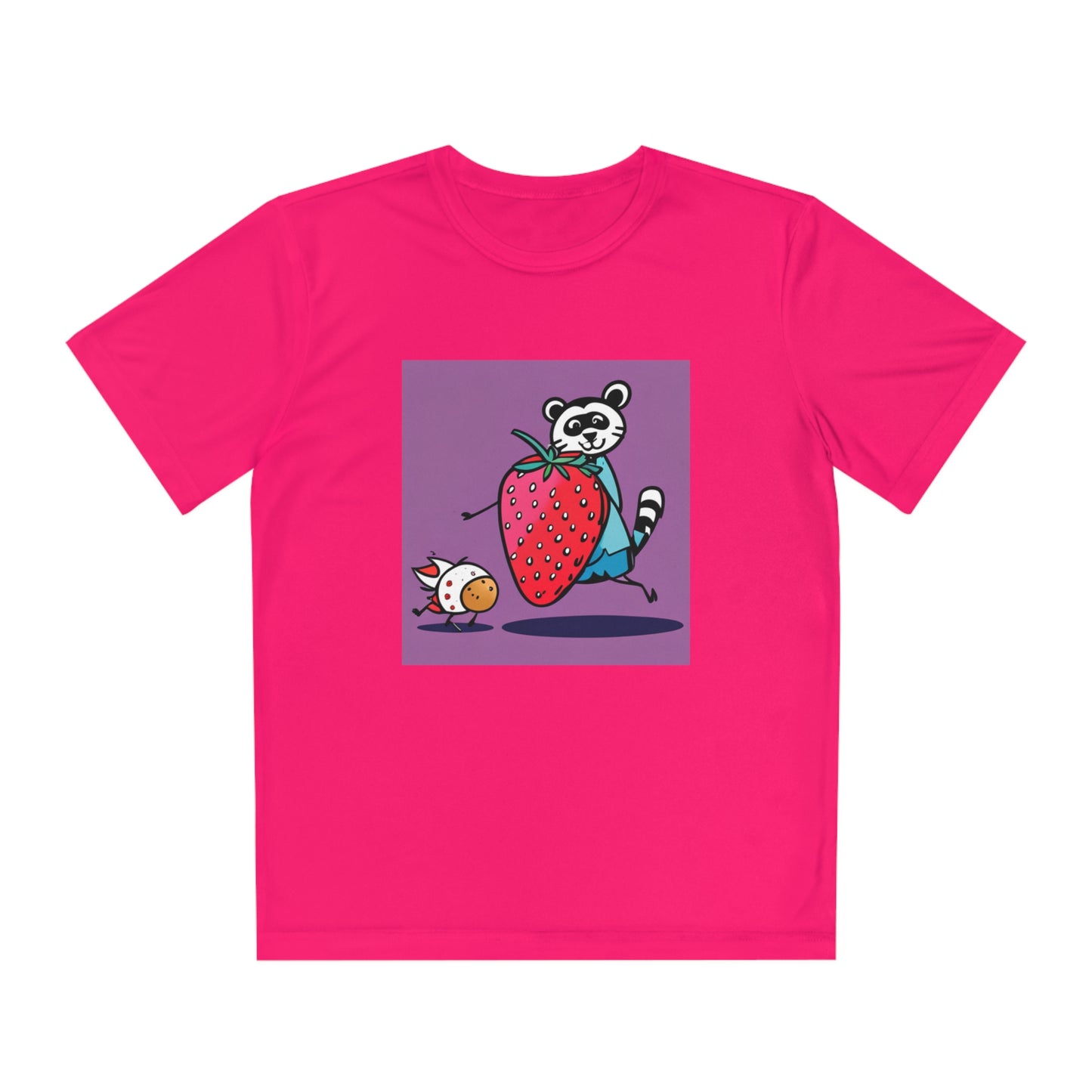 Brooke's Strawberry Racoon Funny AI Kids Tee Shirt