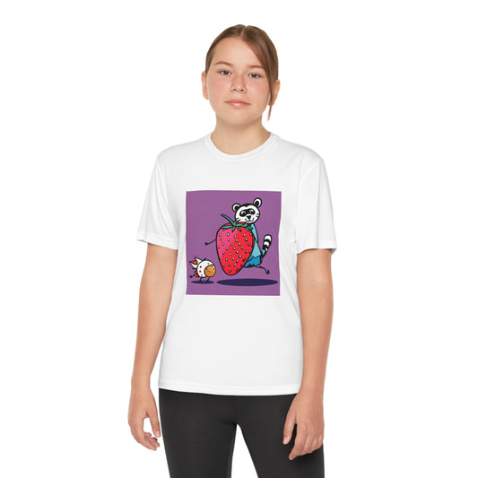 Brooke's Strawberry Racoon Funny AI Kids Tee Shirt