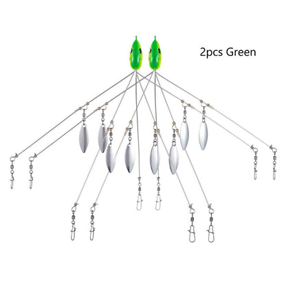 Bassdash Umbrella Fishing lure Rig 5 Arms Alabama Rig Head Swimming Bait Bass Fishing Group Lure Snap Swivel Spinner , 18g Jaxsnap 