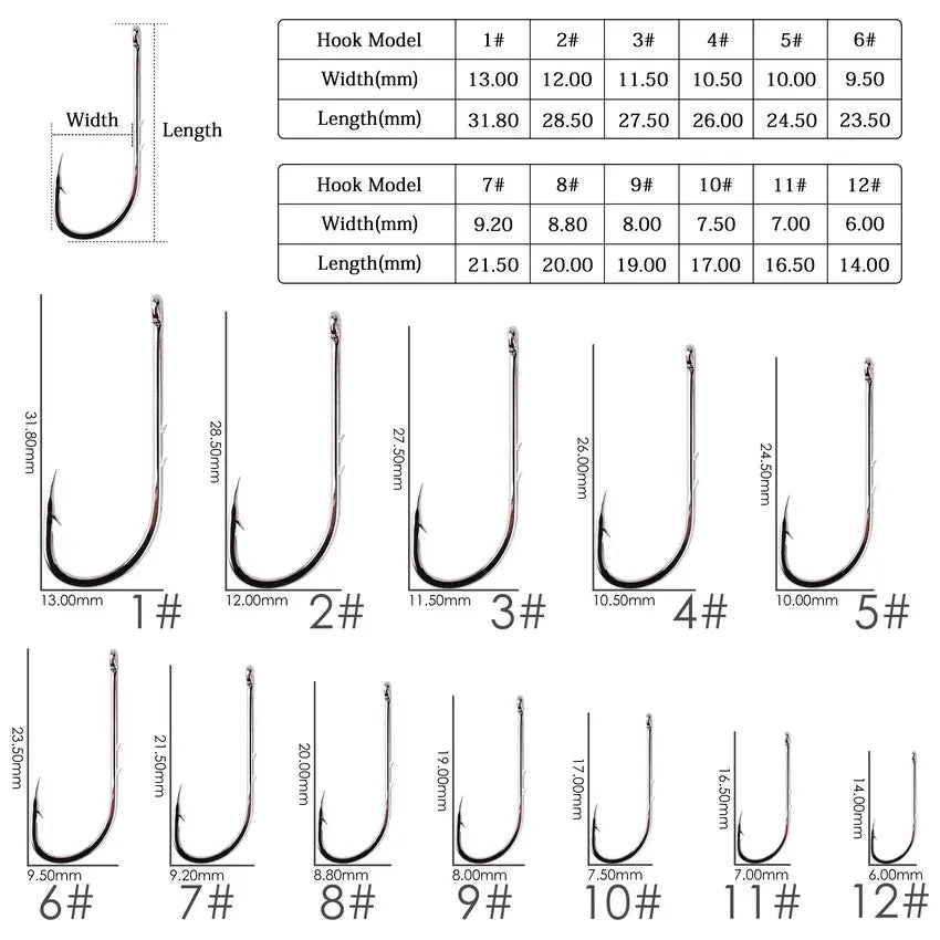 High Carbon Steel Barbed Hooks Set